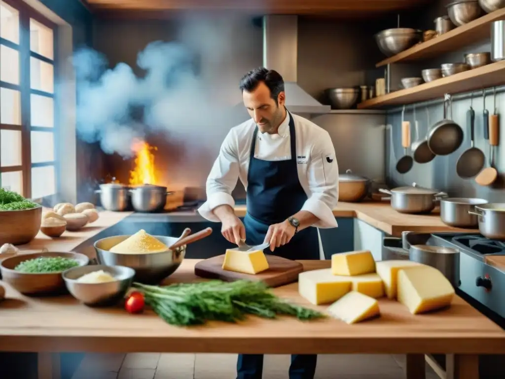 Cocina francesa postrevolucionaria: chefs preparando platos con ingredientes revolucionarios