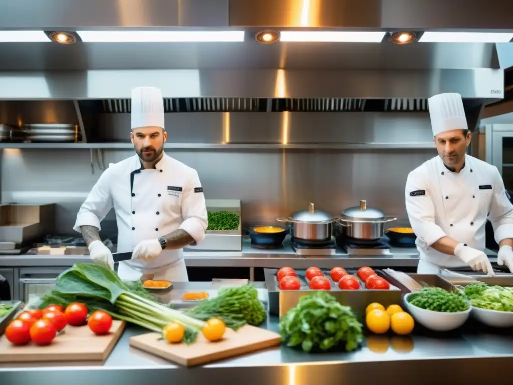 Cocina innovadora de Septime en París, chefs creando platos avantgarde con ingredientes locales