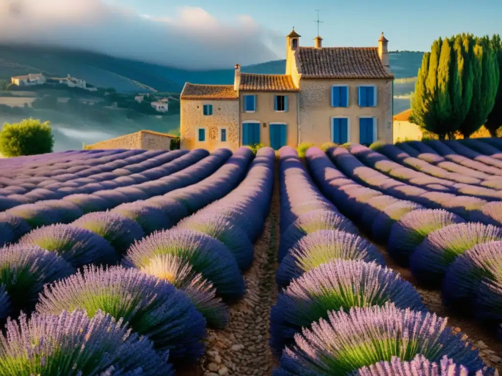 Explora la cocina provenzal en bicicleta por un campo de lavanda en plena floración