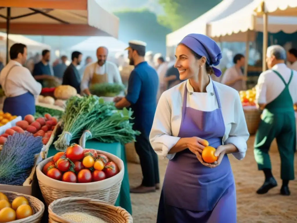 Cocina provenzal: chefs reinterpretando tradición en bullicioso mercado de agricultores