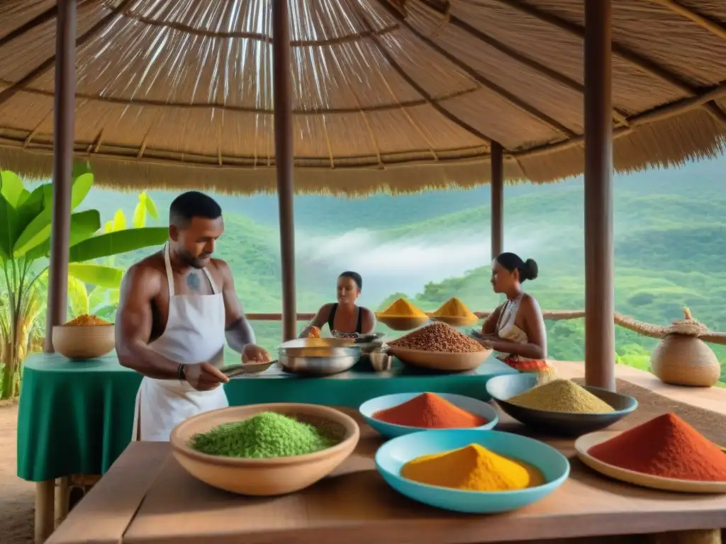 Una cocina tradicional de Mayotte llena de vida y color, donde se comparte la herencia cultural culinaria de la isla