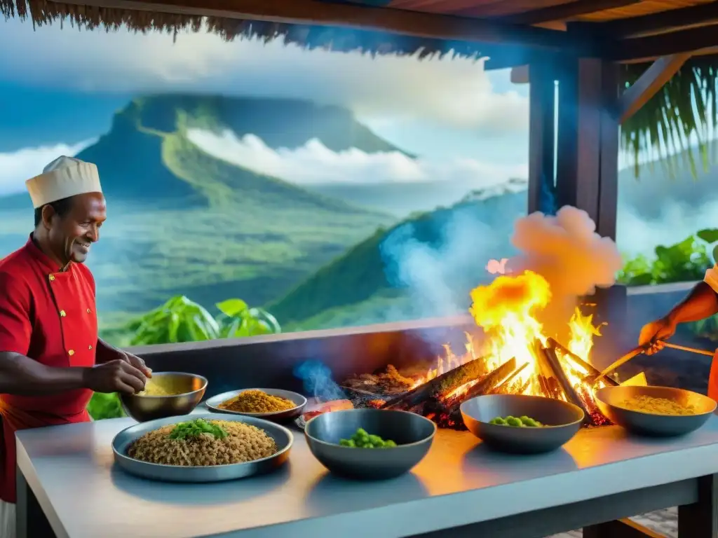 Cocina tradicional en Reunión y Mayotte, chefs preparando platos auténticos con herencia cultural