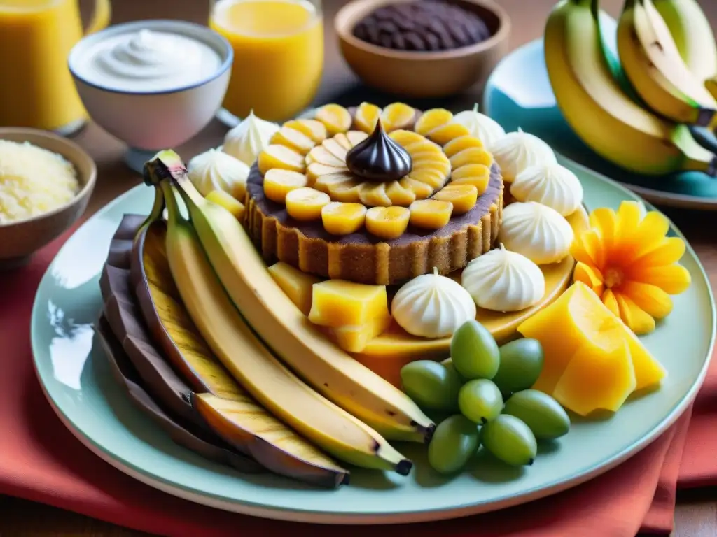 Una representación colorida y detallada de postres tradicionales guadalupenses, reflejando la rica gastronomía francesa platos icónicos Guadalupe