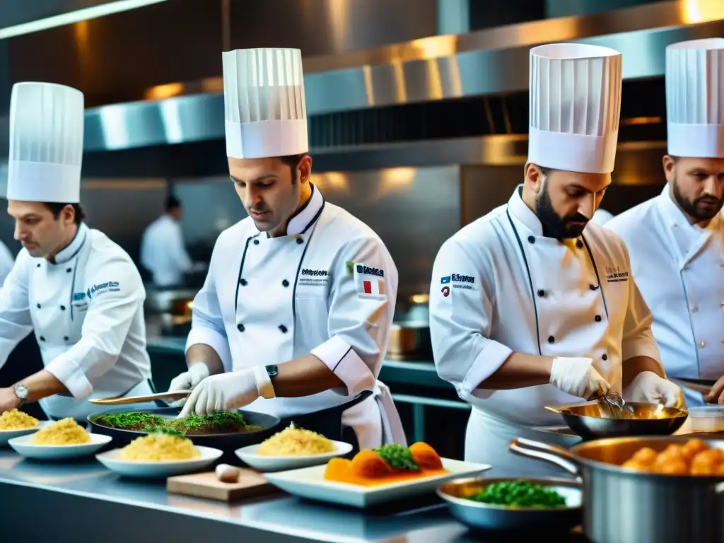 Concursos gastronomía francesa: chefs tradicionales e innovadores cocinan bajo la mirada atenta de los jueces, fusionando tradición e innovación