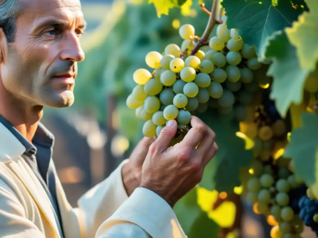 Innovación en la cosecha de uvas Chardonnay para vinos blancos franceses, destacando la tradición y precisión del proceso