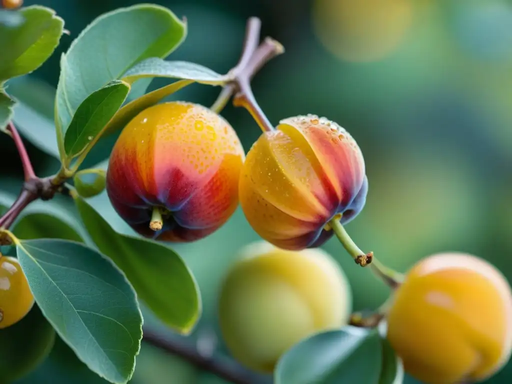 Delicada Mirabelle de Lorraine con piel dorada y rubores rojos