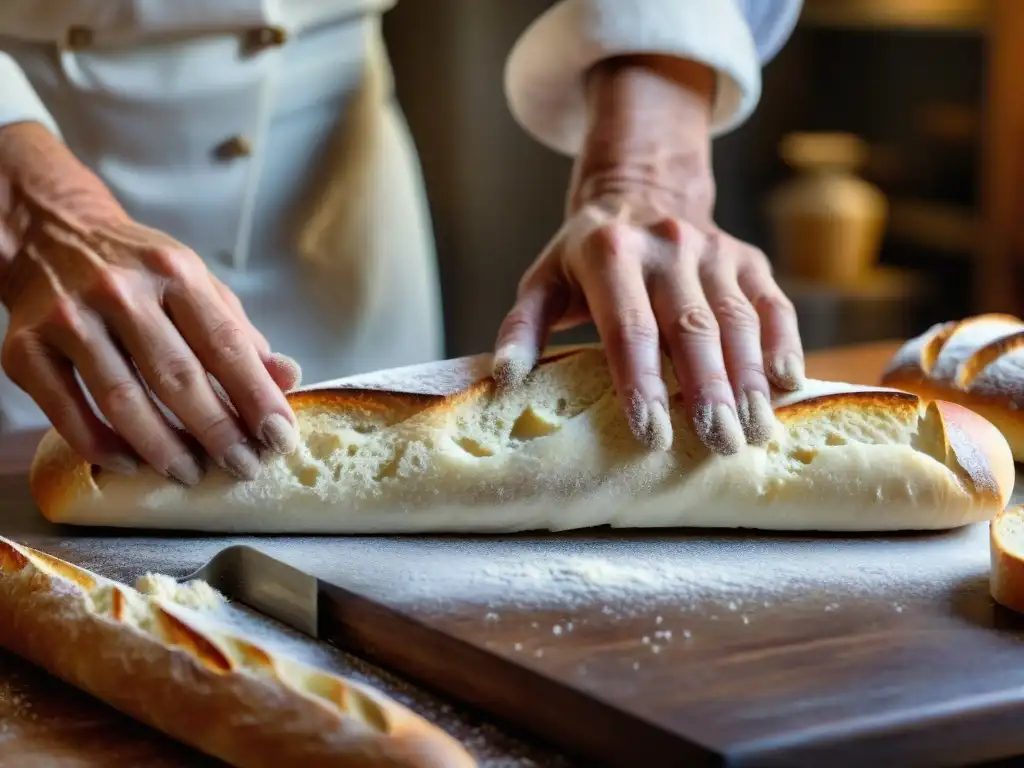 Delicadeza y destreza en la elaboración de una baguette, con los secretos para hornear baguette revelados