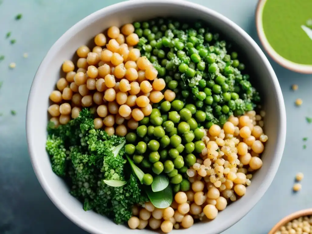 Deliciosa ensalada de cereales y legumbres francesas con vinagreta de mostaza Dijon