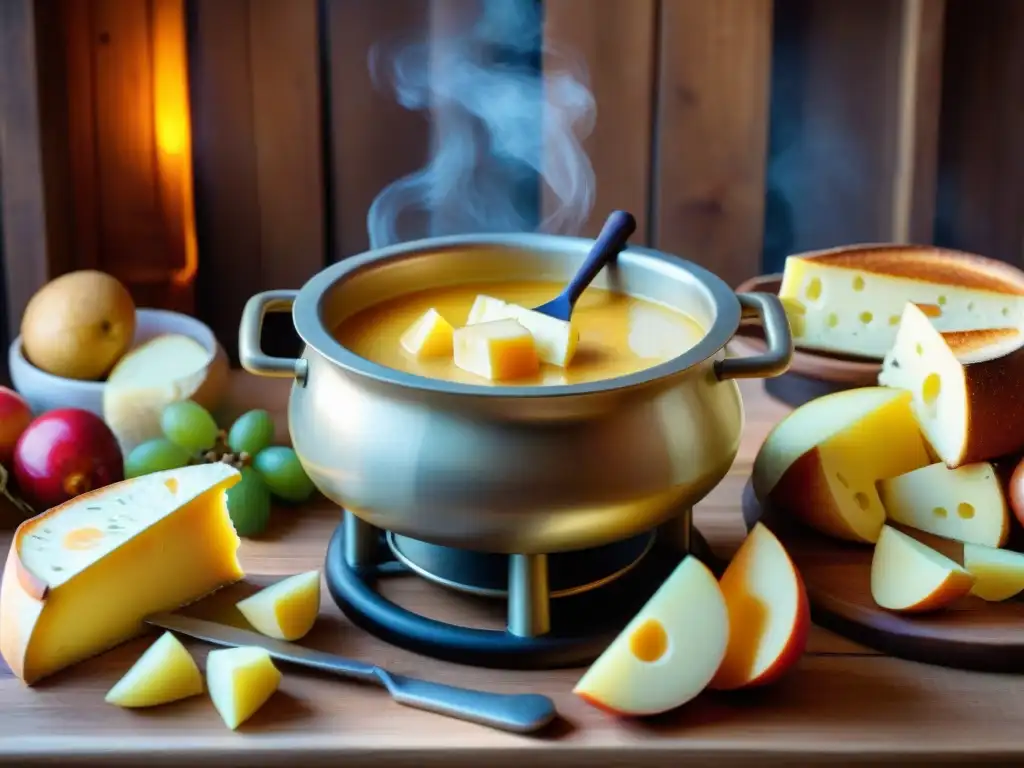 Deliciosa fondue de queso francés en un ambiente cálido y acogedor