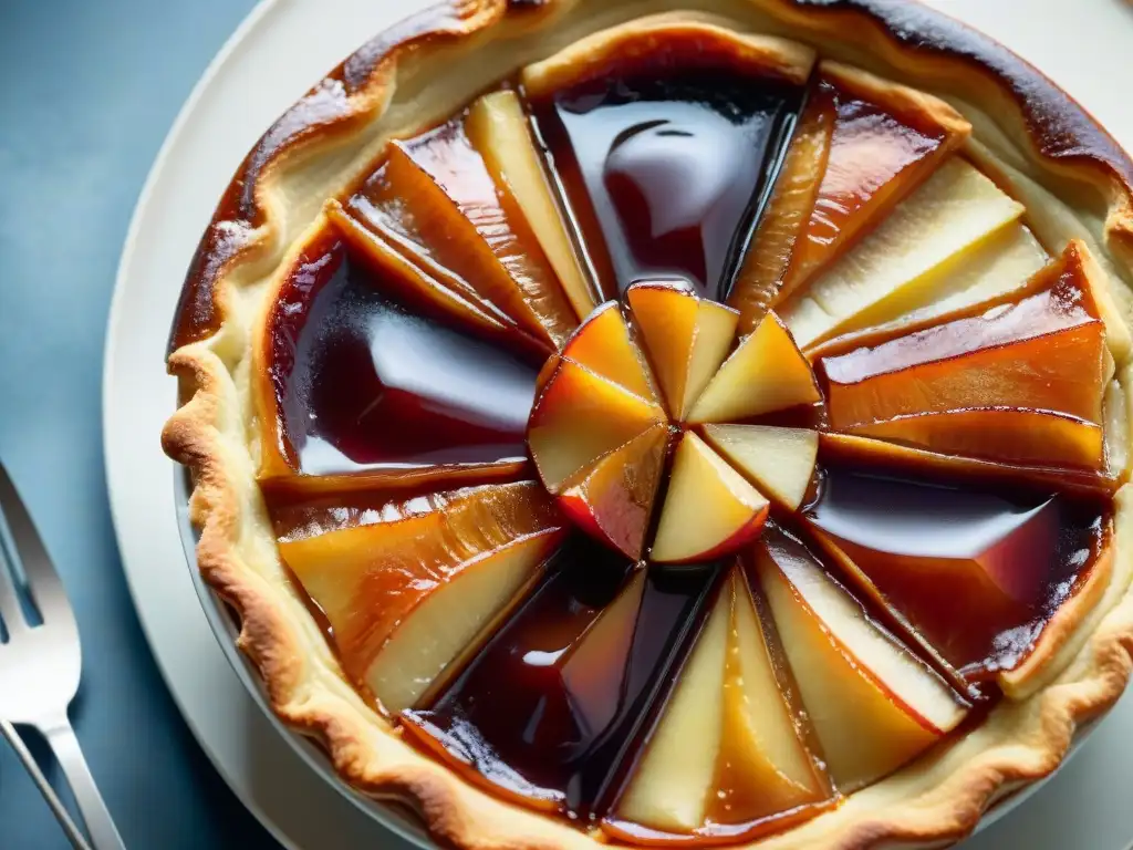 Tarta Tatin: Delicia francesa dorada y caramelizada Deliciosa Tarte Tatin receta tradicional con manzanas caramelizadas y masa hojaldrada dorada