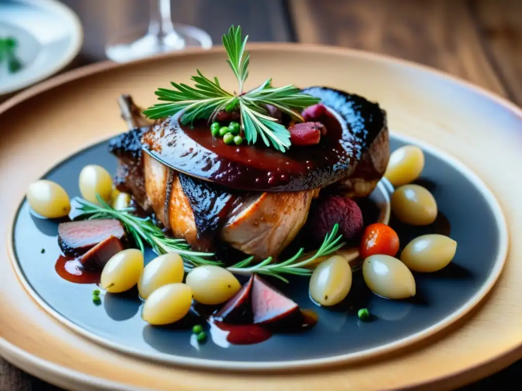 Delicioso Coq au Vin humeante en bistró francés de Lyon, que resalta la gastronomía francesa y sus recetas tradicionales