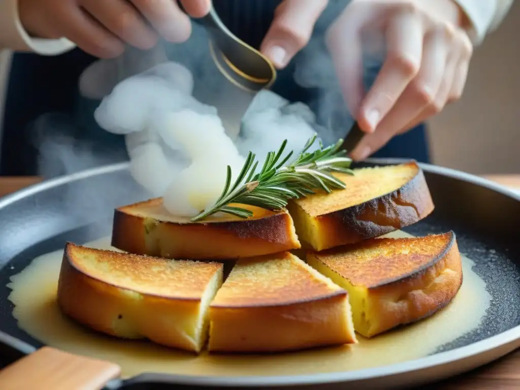 Delicioso panisse provenzal fácil en sartén, crujiente por fuera y esponjoso por dentro, con romero fresco y sal marina