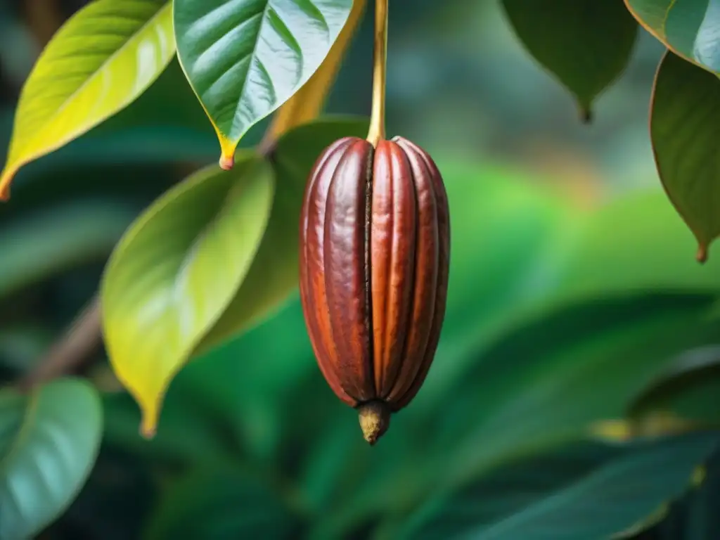 Detalle vibrante de un cacao en Martinica: De la planta a la tableta