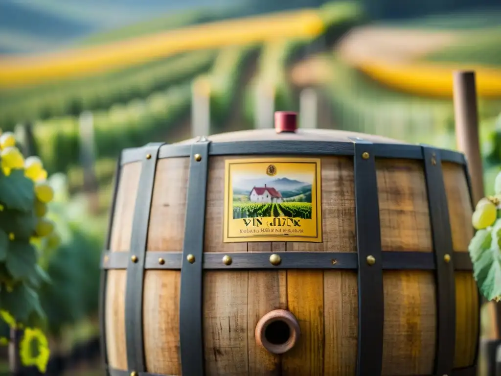 Detalles dorados y aromas únicos de Vinos únicos de Jura Francia en barrica de madera en bodega