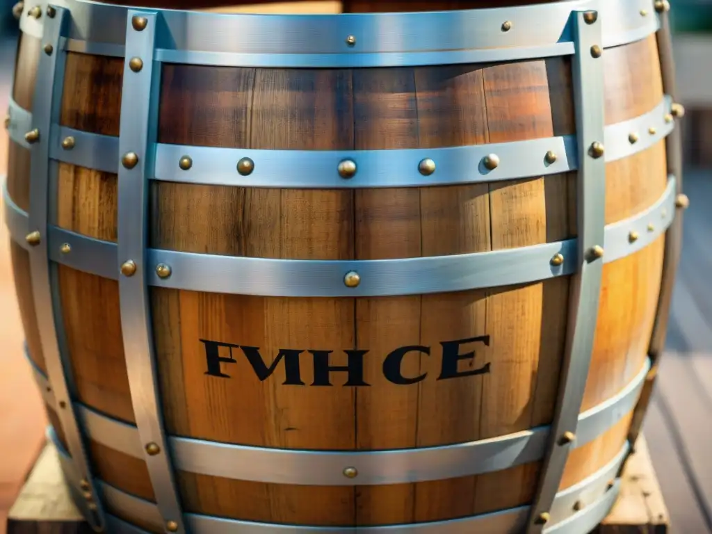 Detalles envejecimiento de vinos franceses barrica, madera rica y patina evocan tradición y artesanía