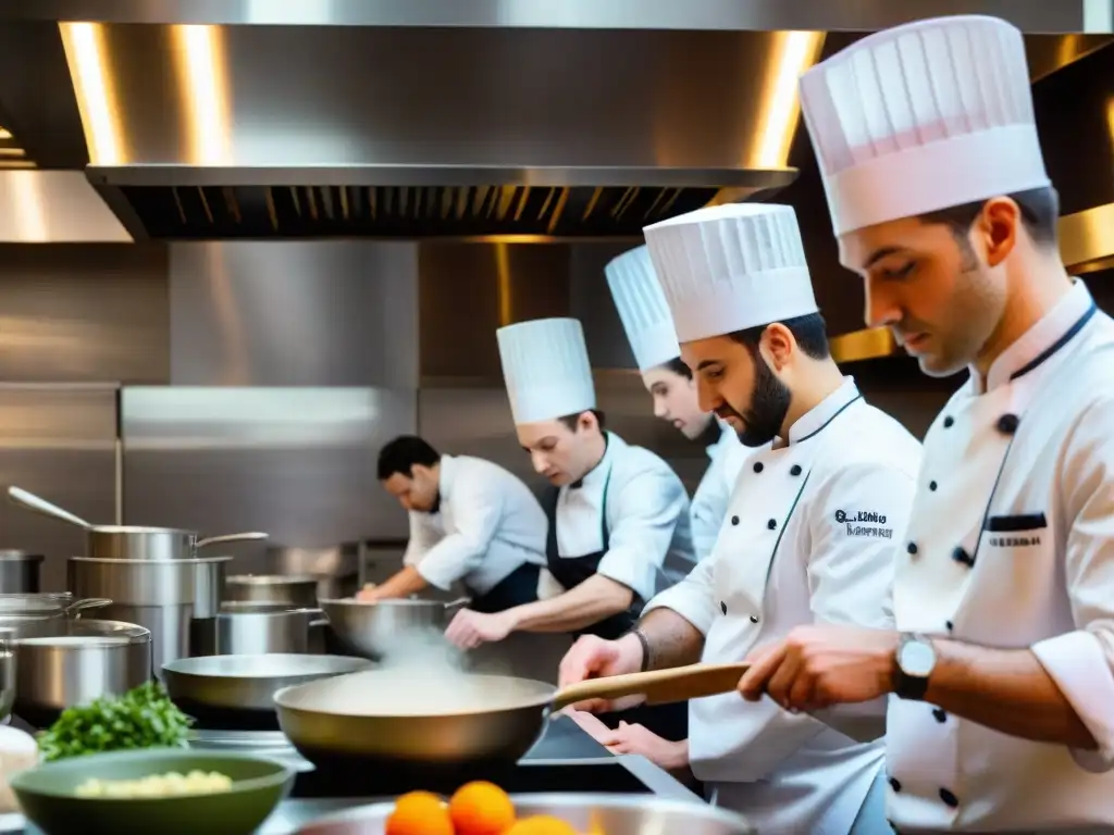 Dinámica clase de cocina en escuela francesa con becas para estudiar cocina en Francia