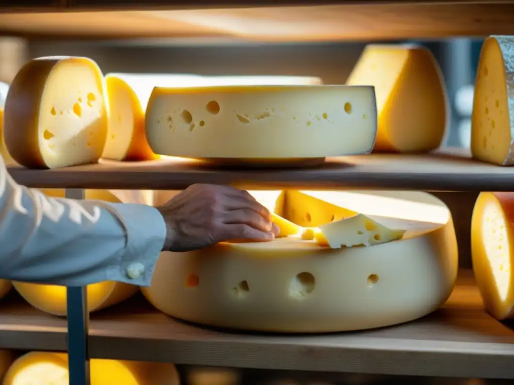 Elaboración artesanal de Emmental francés en bodega de madera, historia y sabor gastronómico