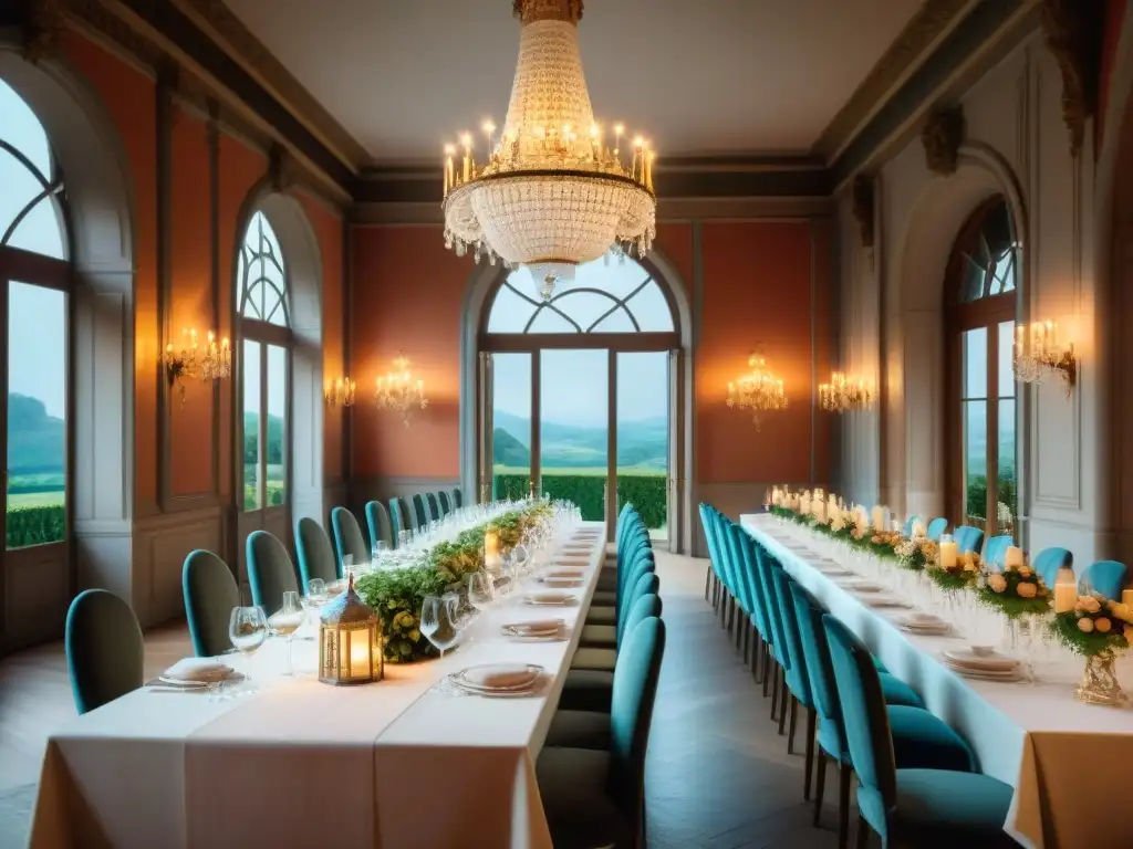 Elegante cena con gastronomía francesa en Château Francés