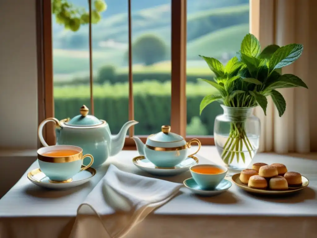 Una elegante mesa francesa con una refinada ceremonia del té y maridajes francoárabes con vinos