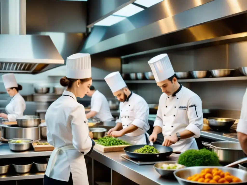 Emocionante cocina francesa en escuela culinaria llena de energía y pasión