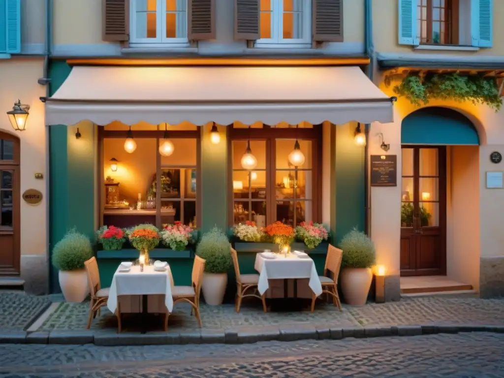 Bistró francés encantador en un pueblo pintoresco Un encantador bistró francés en un pueblo pintoresco