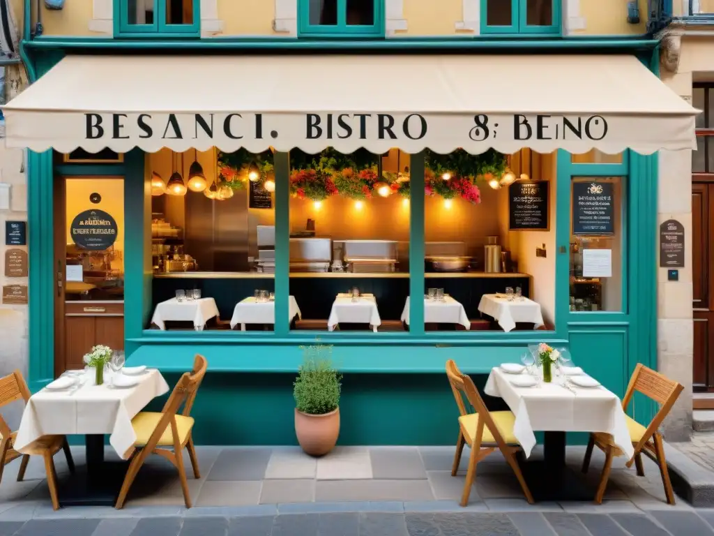 Encantador bistró en Besançon, Francia, con las mejores recetas tradicionales gastronomía francesa