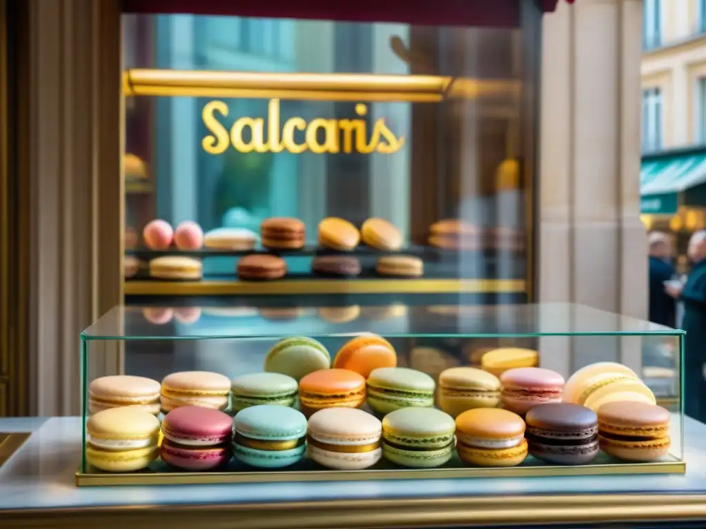 Escena cautivadora de una pastelería francesa tradicional con deliciosos postres franceses tradicionales en París