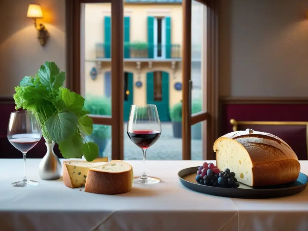 Una escena detallada de una brasserie francesa tradicional con equilibrio francés, hidratación óptima y encanto culinario