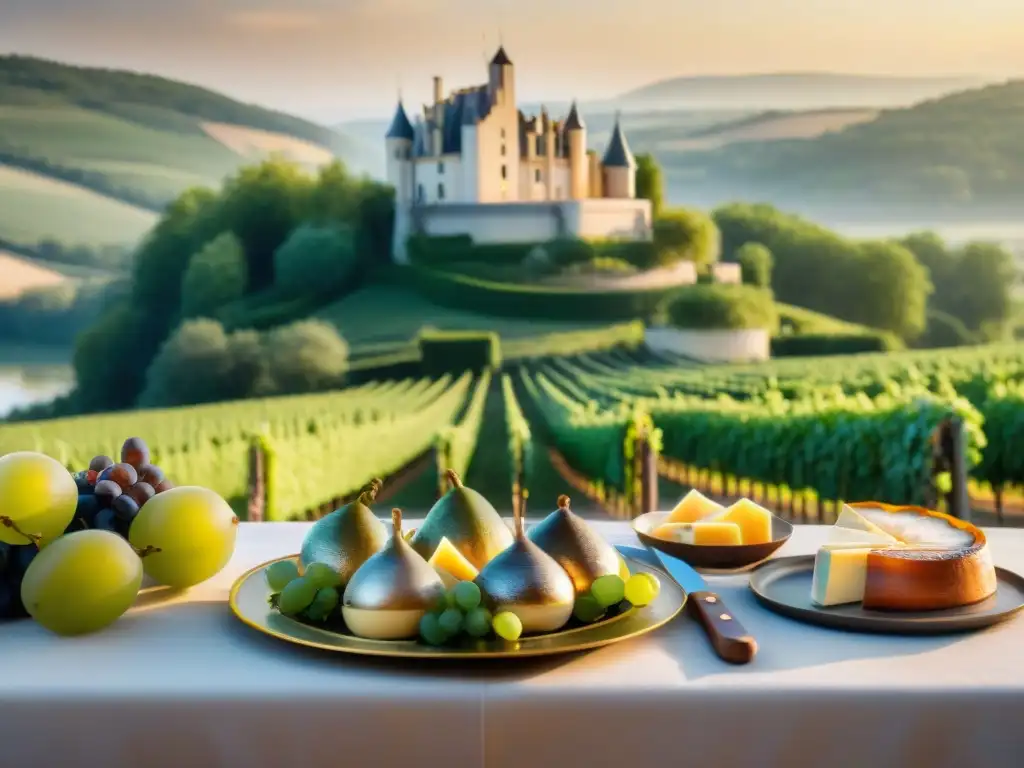 Una escena sofisticada y deliciosa en un château francés en el Valle del Loira