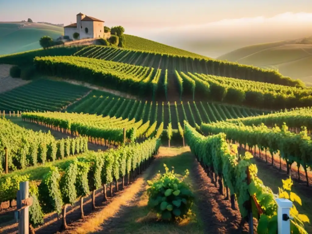 Experiencia de cata entre viñedos antiguos al amanecer en Francia