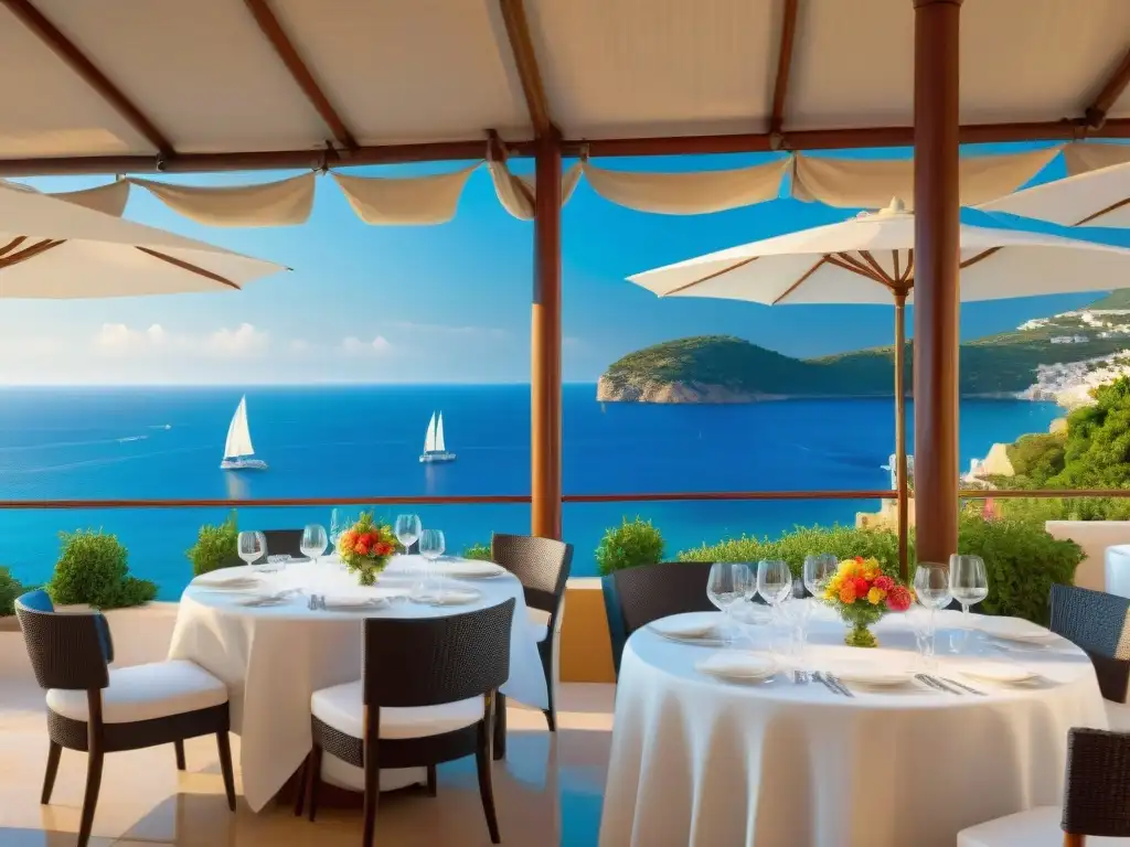 Una experiencia gastronómica de lujo en la terraza de un restaurante emblemático en la Costa Azul, con vistas al Mediterráneo