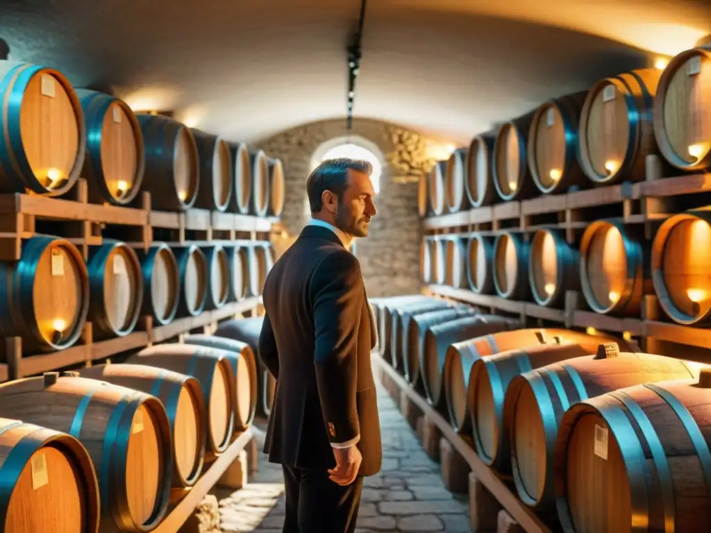 Experiencia única al catar vinos antiguos en Francia: bodega centenaria con barricas de roble y sommelier experto