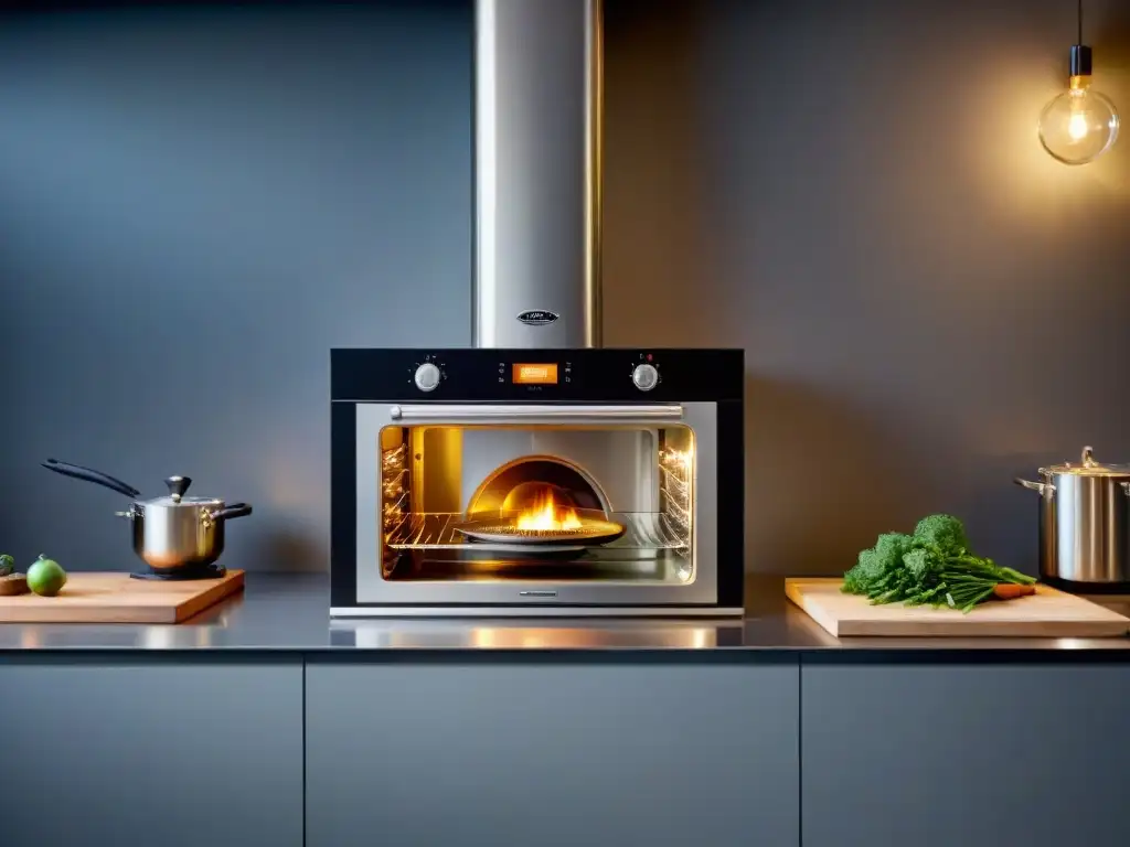 Instalación experta de un horno francés de alta gama en cocina moderna y elegante