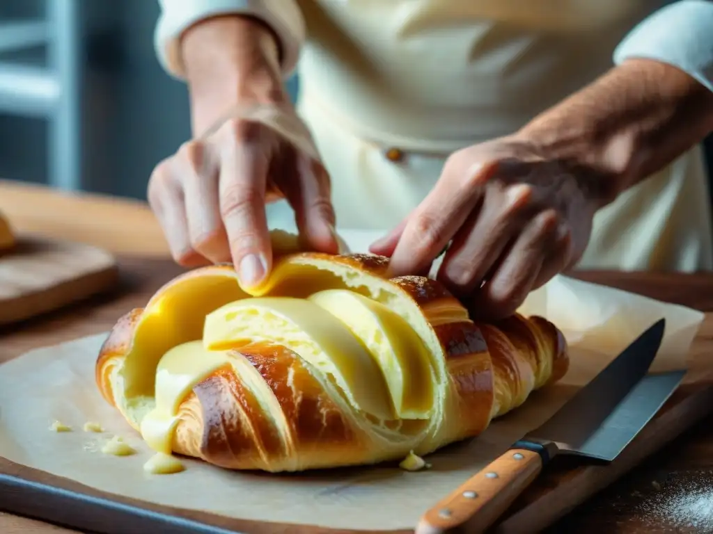 Un experto panadero muestra técnicas avanzadas para lograr el croissant perfecto, con precisión y dedicación