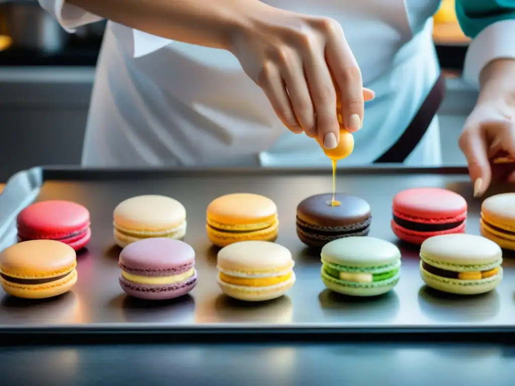 Un experto pastelero usando las mejores herramientas para hacer macarons con precisión y destreza