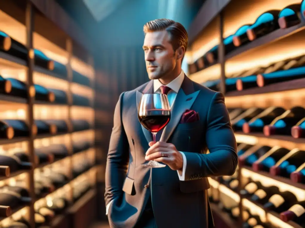 Experto sommelier en bodega de vinos, Burgundy Sommelier experto remolino vino Borgoña 2021 en bodega histórica y tradicional