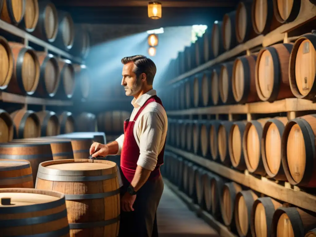 Exploración detallada en bodega centenaria de vinos franceses