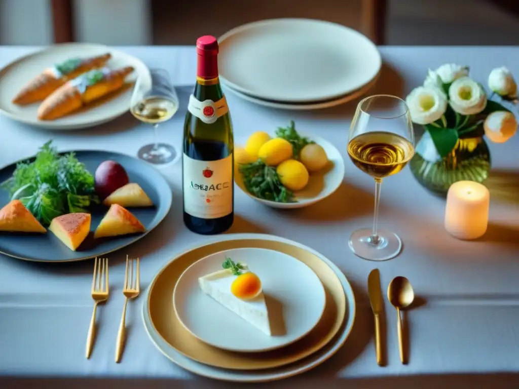 Exquisita mesa francesa con vinos de Alsacia y sabores únicos