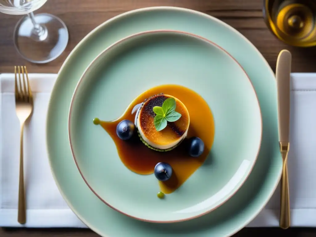 Una exquisita muestra de la gastronomía francesa estrellas Michelin, con platos elegantes y artísticamente presentados en un encantador bistró francés