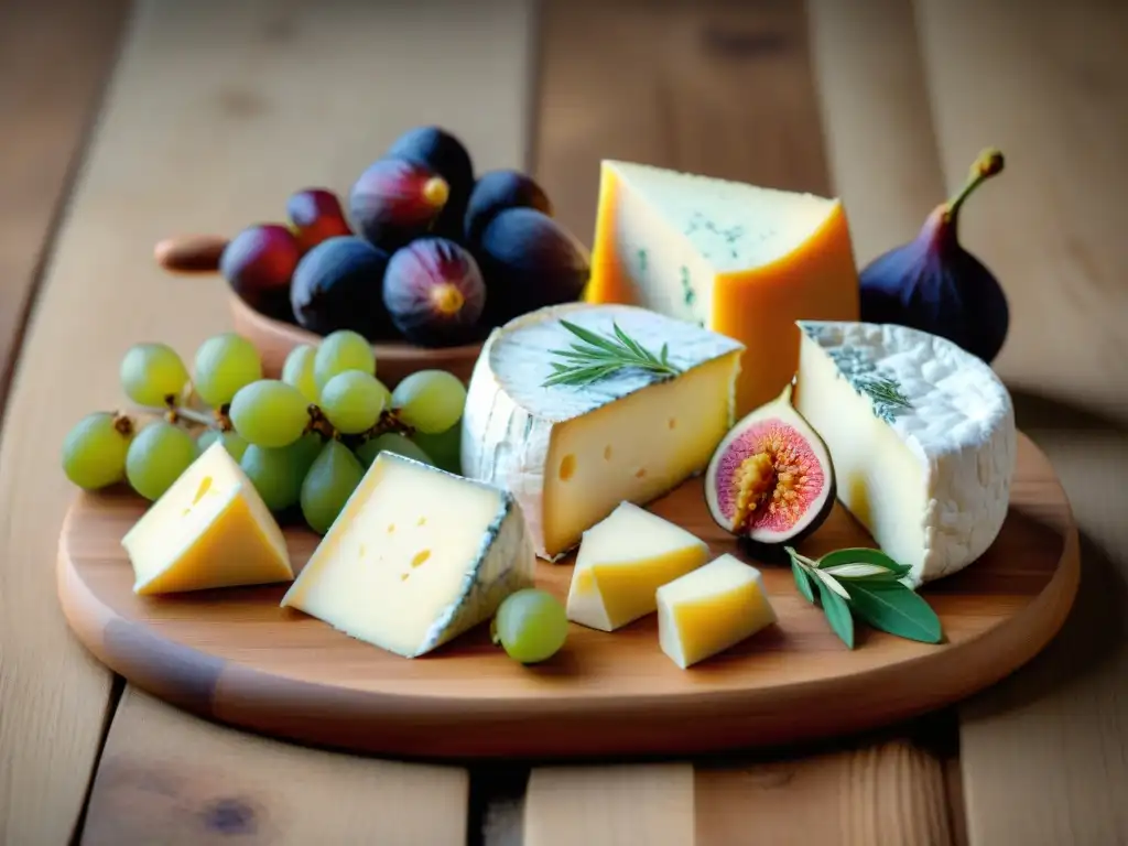 Exquisita tabla de quesos franceses: Brie, Camembert, Roquefort y Comté Una exquisita tabla de quesos franceses para impresionar invitados, con Brie, Camembert, Roquefort y Comté, acompañados de higos y miel