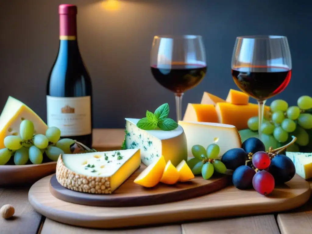 Exquisita tabla de quesos veganos y vinos en bistró francés Una exquisita tabla de quesos veganos y vinos en un bistró francés