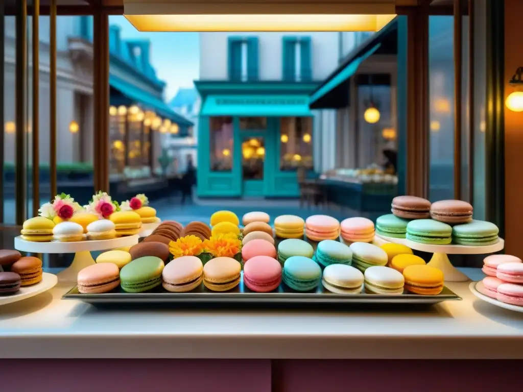 Un exquisito escaparate de postres franceses en una tradicional pastelería parisina