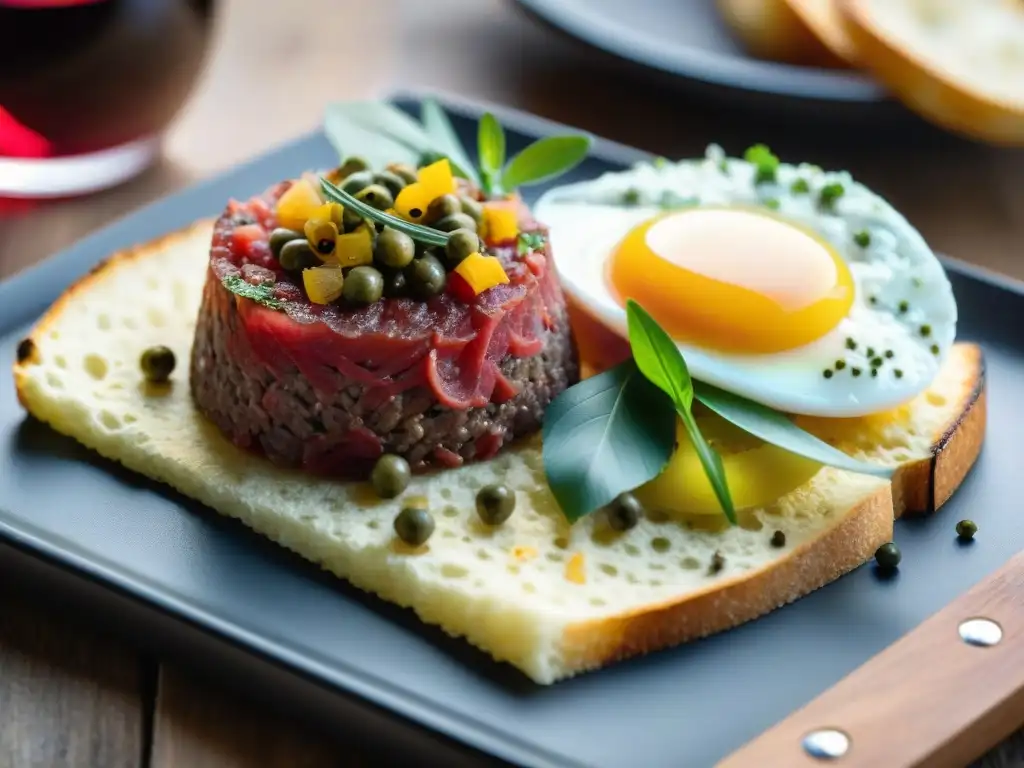 Exquisito Steak Tartare con maridajes atrevidos gastronomía francesa