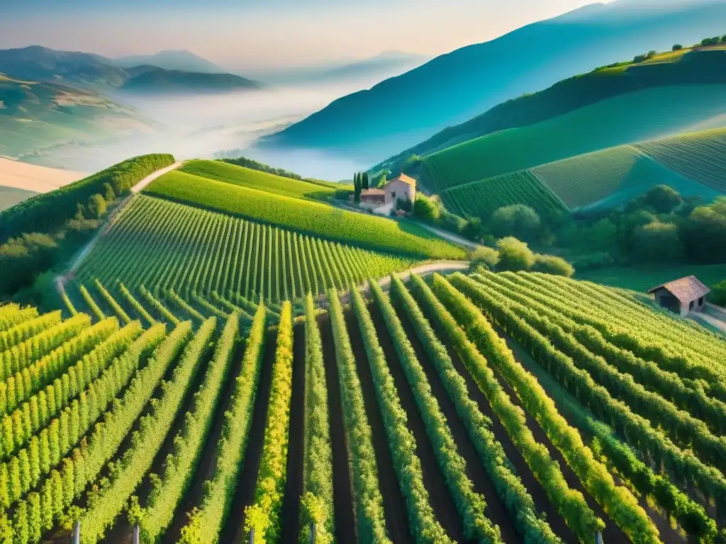 Viñedos exuberantes en Borgoña y RódanoAlpes, Francia