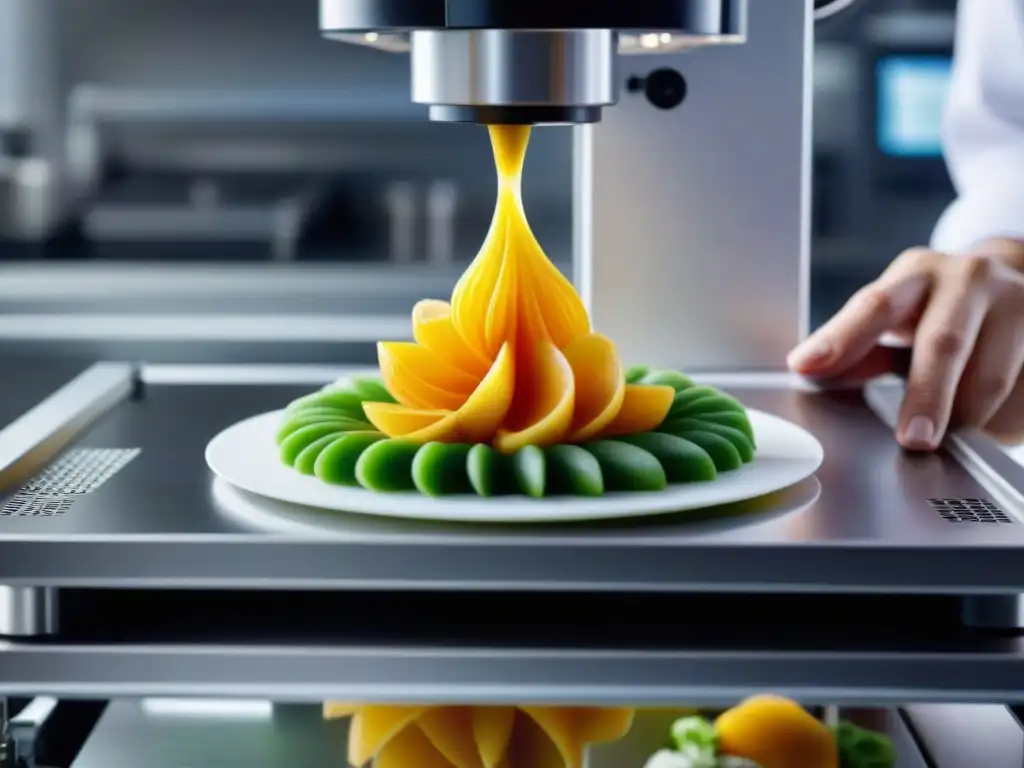 Fascinante impresión 3D en la cocina de alta precisión creando platos visualmente llamativos