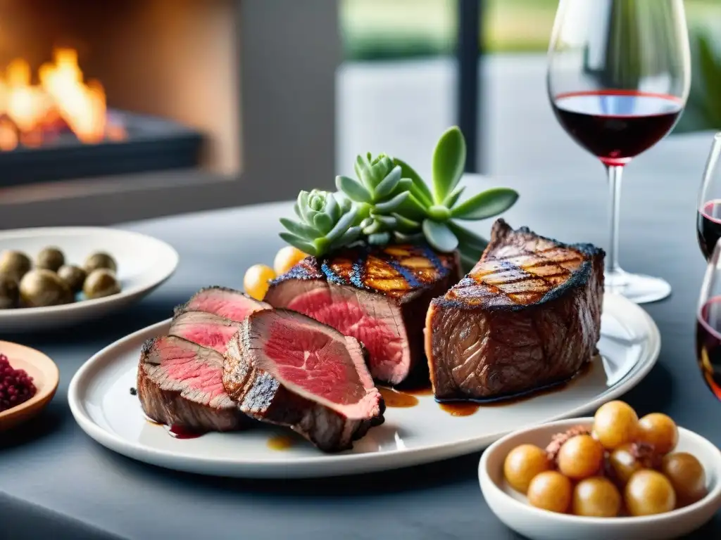 Un festín de carnes gourmet y vinos franceses, perfecto para un maridaje internacional