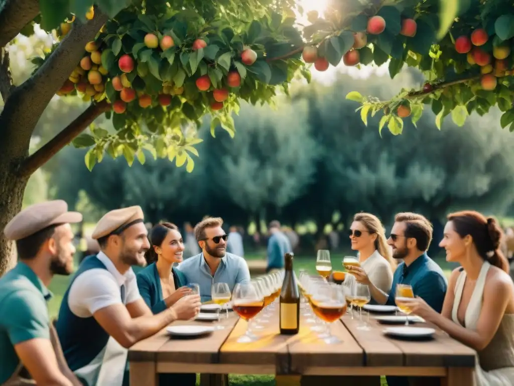 Un festín de maridajes con Sidra Francesa innovadores en un idílico huerto de manzanos