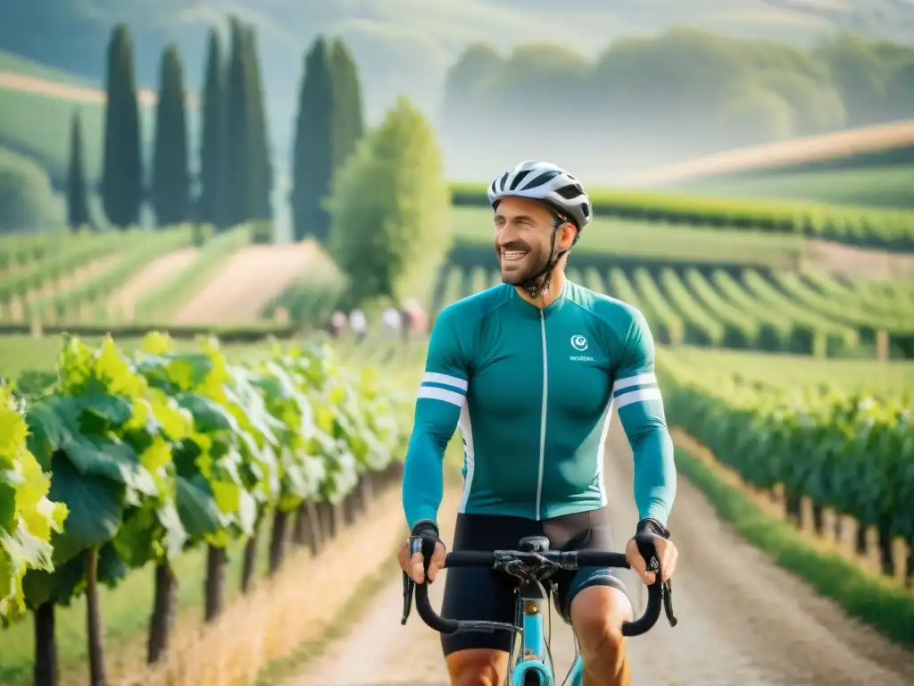 Un grupo diverso de viajeros en un tour gastronómico en bicicleta por Francia, disfrutando de la cultura culinaria en un mercado local