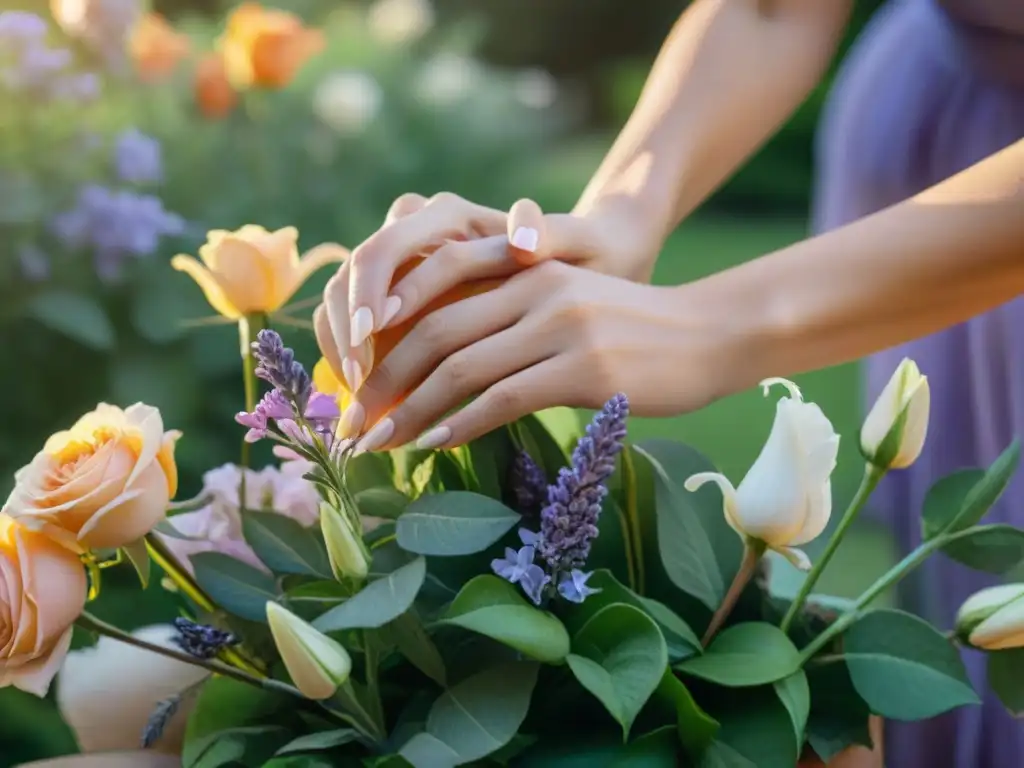 Un hábil florista crea arreglos florales inspirados en Francia en un jardín vintage