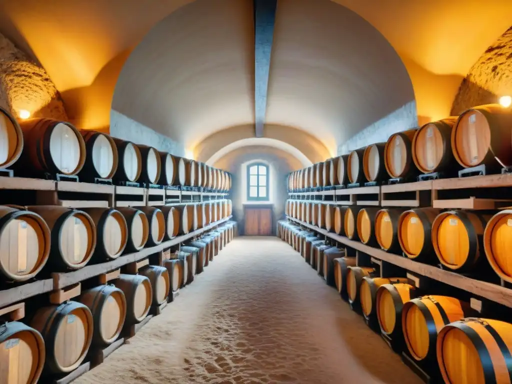 Hermosa bodega francesa con alimentos fermentados saludables bajo la luz dorada del sol